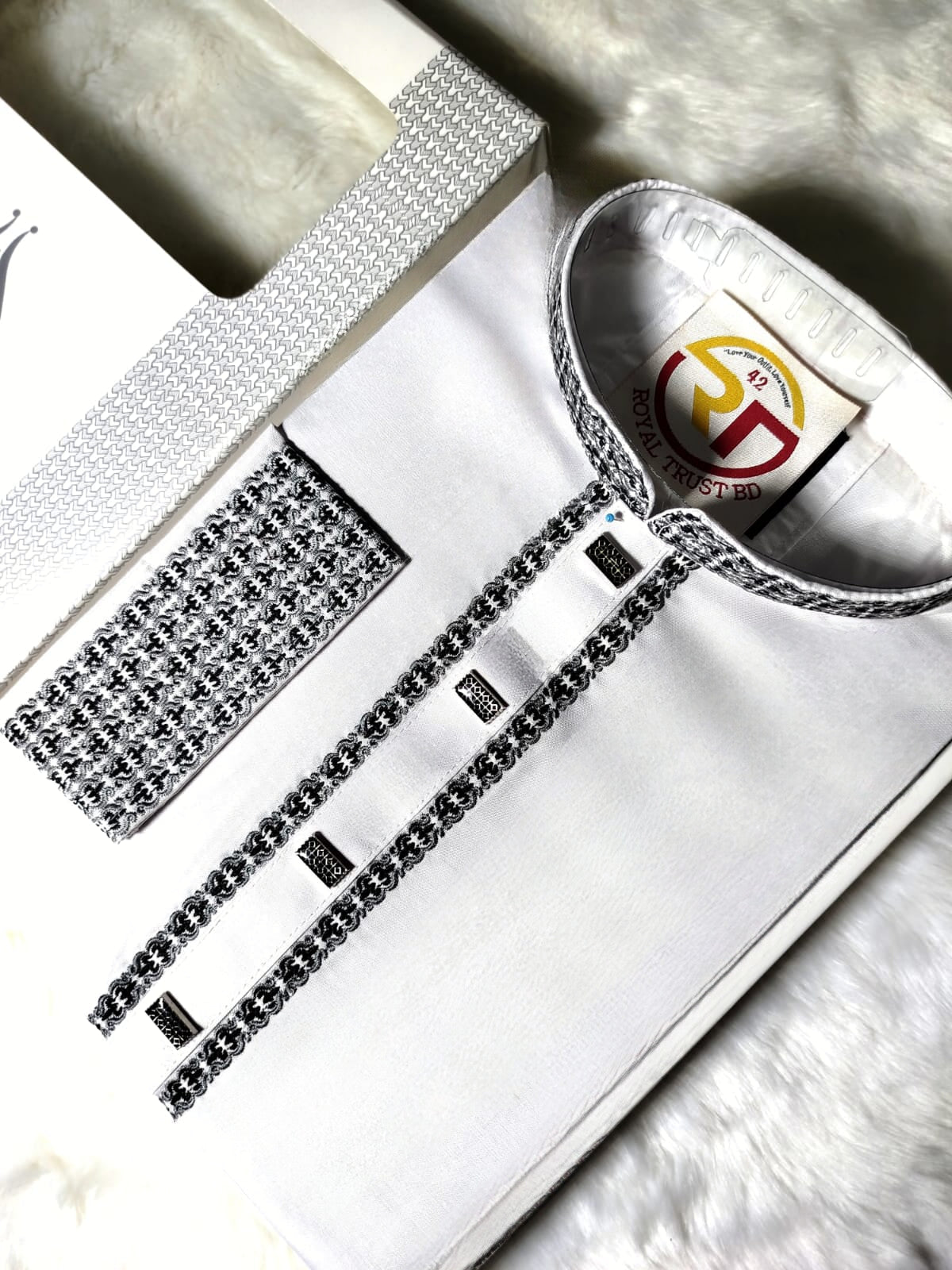 Elegant White Punjabi - Royal Trust BD