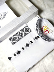 সাদা রঙের কটন ফ্যাব্রিক সিম্পল স্টাইল - Royal Trust BD